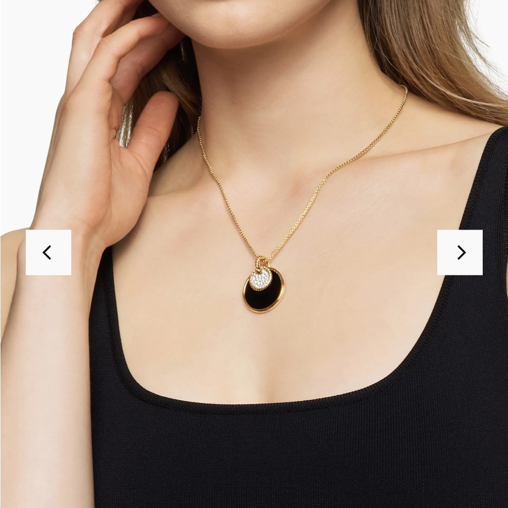 David Yurman Gold and Black Pendant Necklace